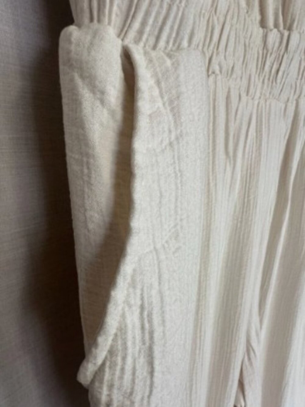 A New Day Womens Cream Sleeveless Jumpsuit Wide Leg Ribbed NWT - Picture 6 of 6